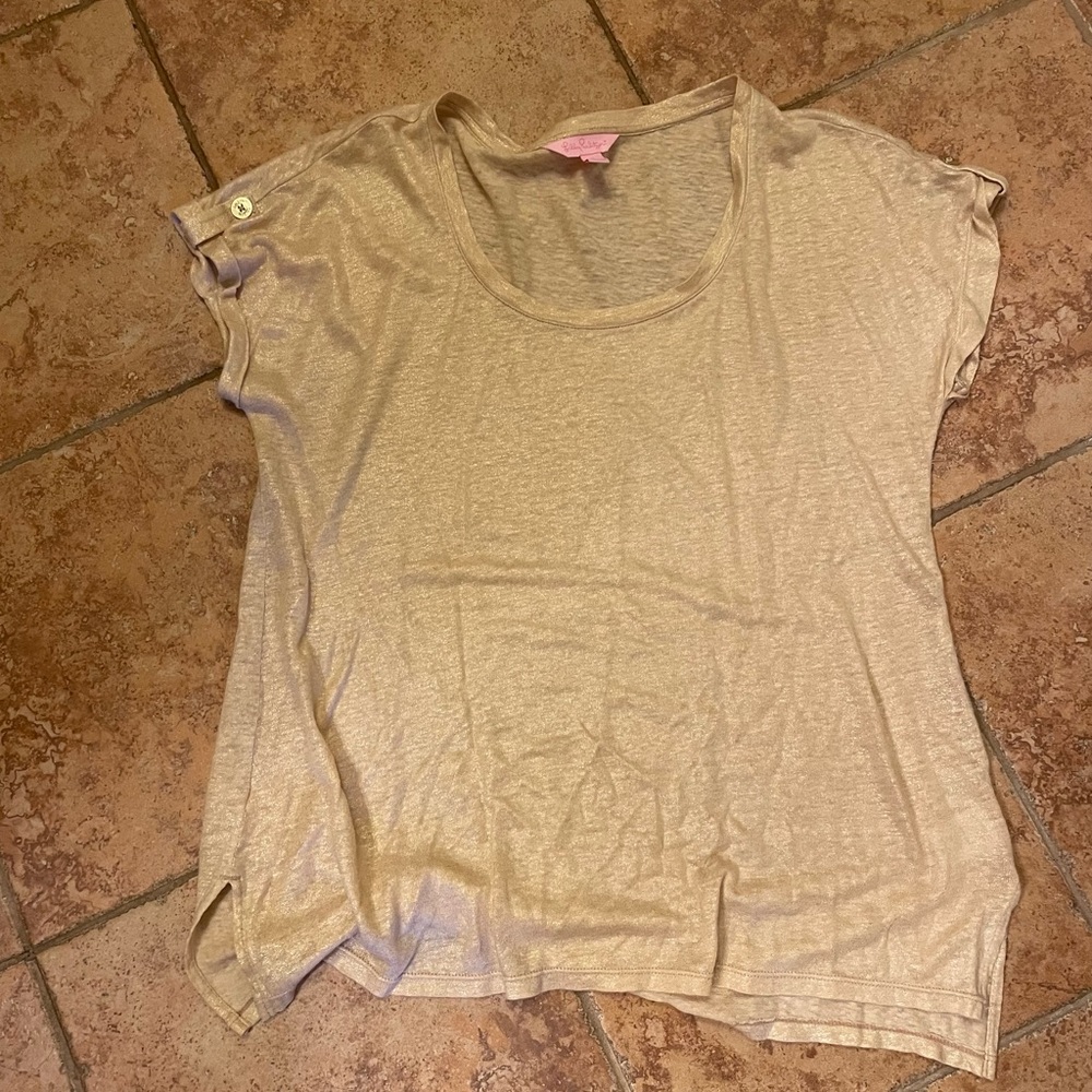 Gold shimmery top